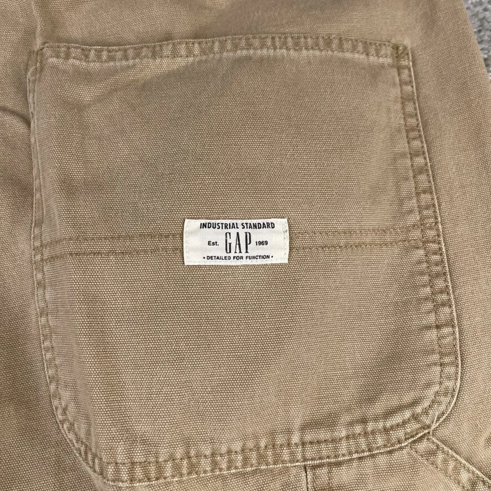 VINTAGE Gap Pants Mens 38x32 Brown Canvas Carpenter Baggy Skater Work Industrial